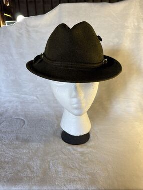 Vintage Capo Austrian Tyrolean Fedora Hat Size 56 Pewter Pin Austria 1951